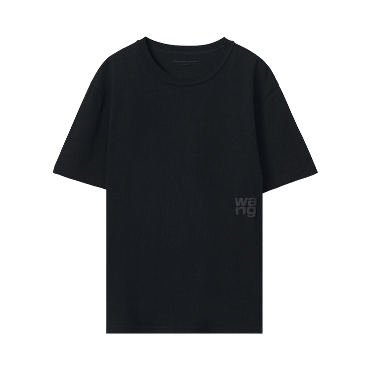 Alexander Wang Puff Logo Tee In Cotton Jersey 'Black'