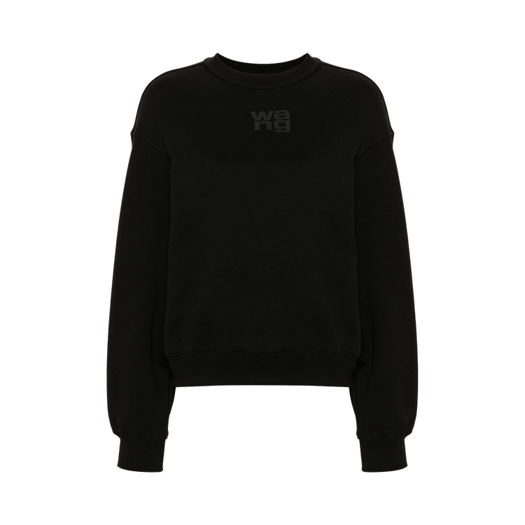 Alexander Wang Puff Paint Logo Essential Terry Crew Sweatshirt 'Black'