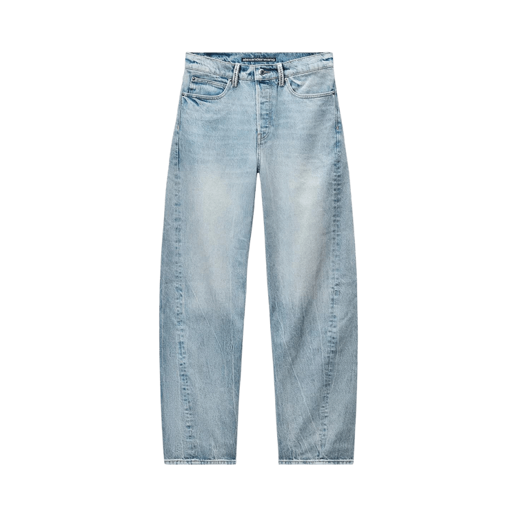 Alexander Wang Crystal Beltloop Float Mid Rise Relaxed Jean 'Vintage Bleach Blue'