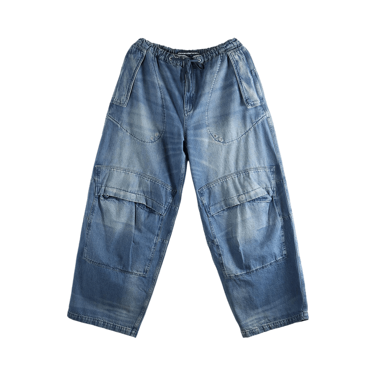 Alexander Wang Low Rise Oversized Cargo Pant 'Tinted Medium Indigo'