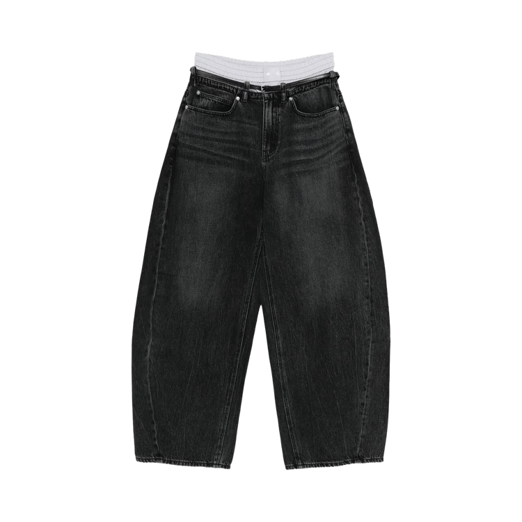 Alexander Wang Leather Belt/Boxer Prestyle Blow Up Jean 'Grey Aged'