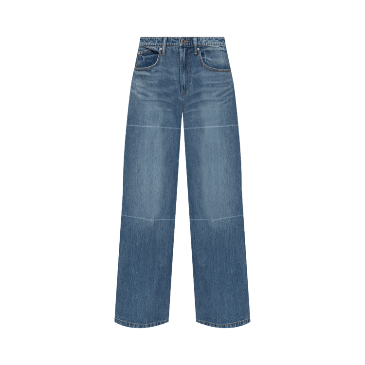 Alexander Wang Straight Pant W/ Faded Fold Lines 'Vintage Marbled Blue'