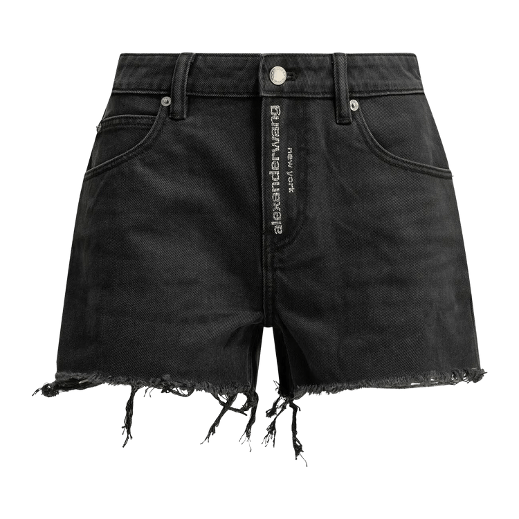 Alexander Wang Hotfix Logo Fly Relaxed Short 'Faded Black'