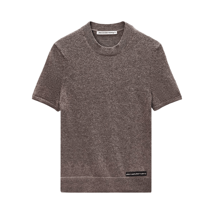 Alexander Wang Knit Logo Label Crewneck Tee 'Brown'