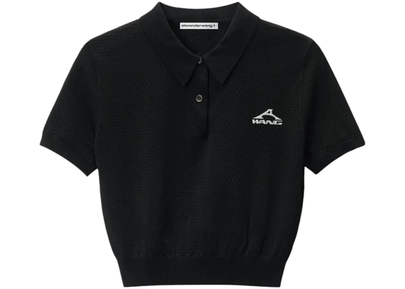 T by Alexander Wang Logo Short Sleeve Polo T-shirt Black
