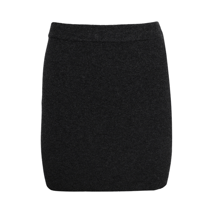 Alexander Wang Mini Skirt W/ Knit Logo Patch 'Charcoal'