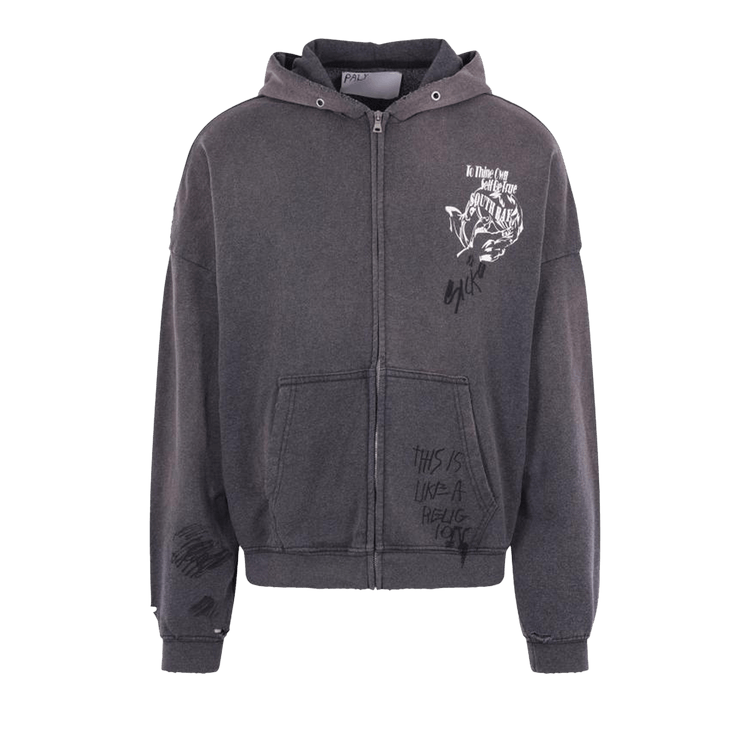 Paly Hollywood Carrying The Message Zip Hooded Sweatshirt 'Black'