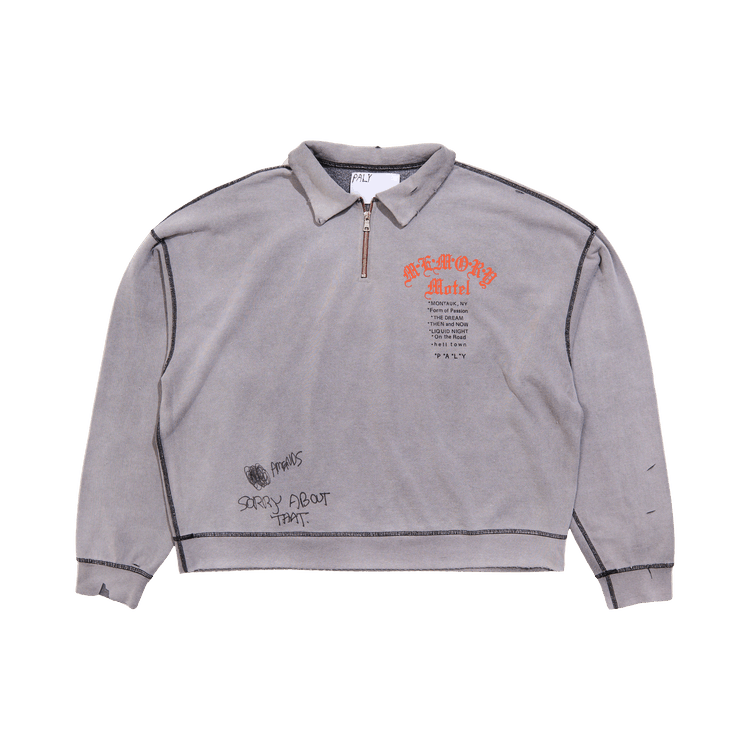 Paly Hollywood Sorry 'Bout That 1/4 Zip Crewneck 'Grey'