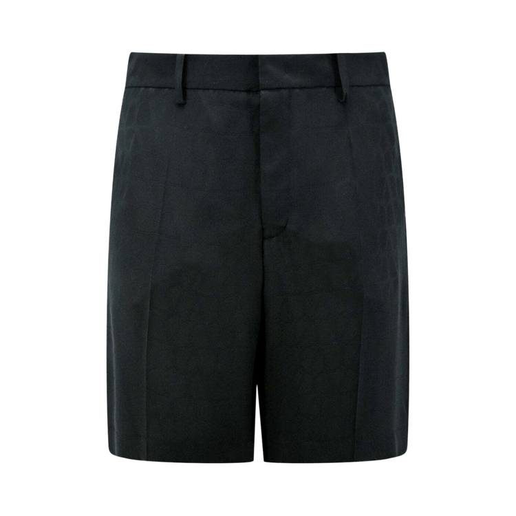 Valentino All Over Logo Patterned Bermuda Shorts 'Black'