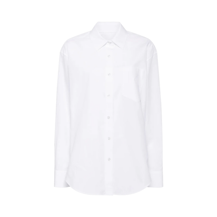 Alexander Wang Boyfriend Shirt with Logo Flag Tag 'White'