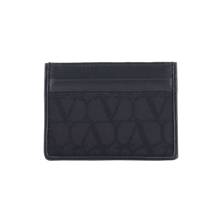 Valentino Toile Iconographe Jacquard Card Holder 'Black'