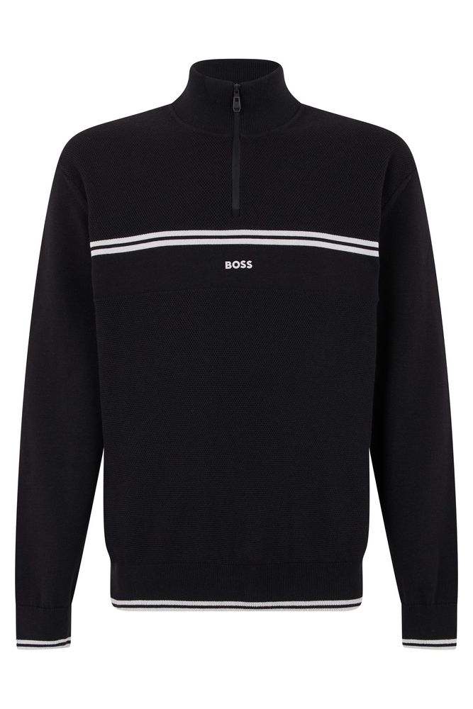 Boss Hugo Boss Zip Neck Stripe Sweatshirt