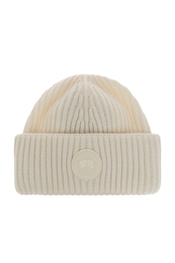 Canada Goose Logo Patch Ribbed Beanie Hat