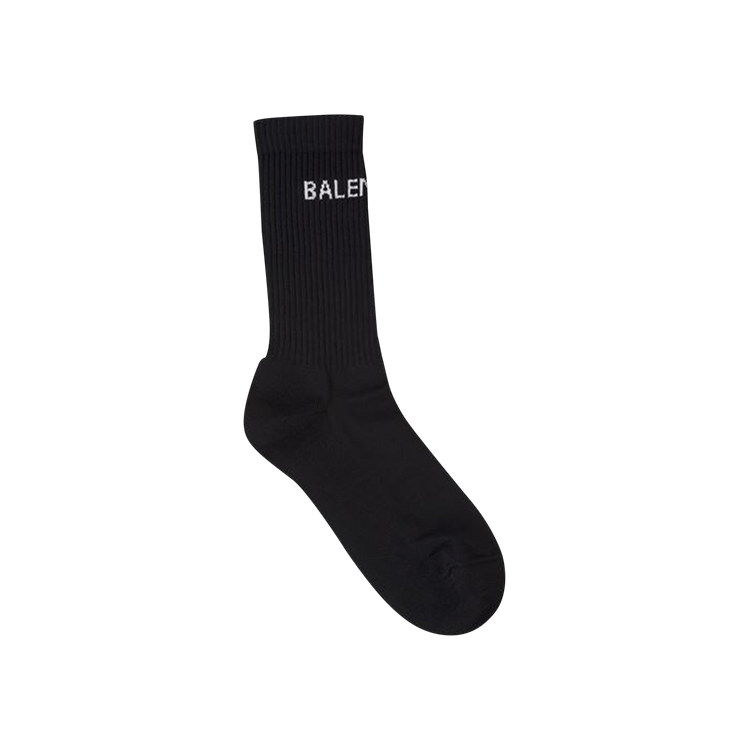 Balenciaga Logo Tennis Socks 'Black/White'