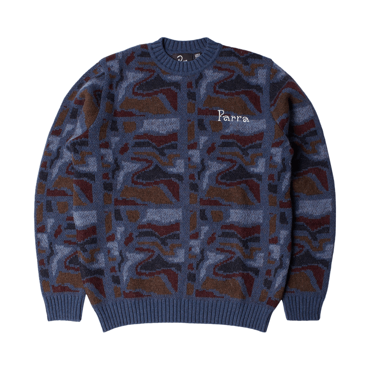 Parra Repeat FTP Booster Knitted Pullover 'Blue'
