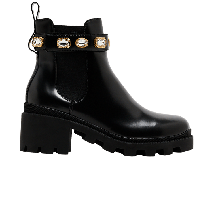 Gucci Wmns Leather Ankle Boot 'Belt - Black'