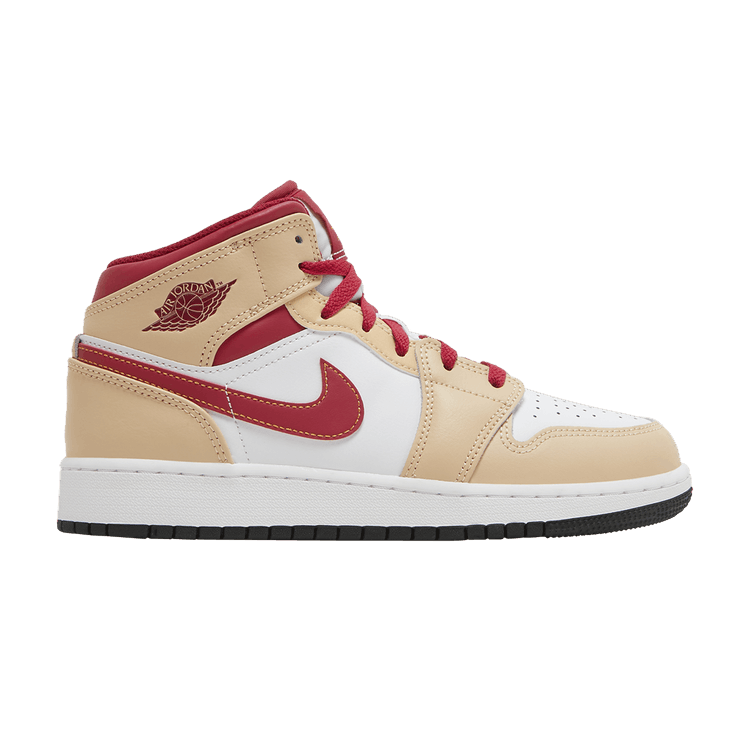 Air Jordan 1 Mid GS 'Light Curry Cardinal Red'