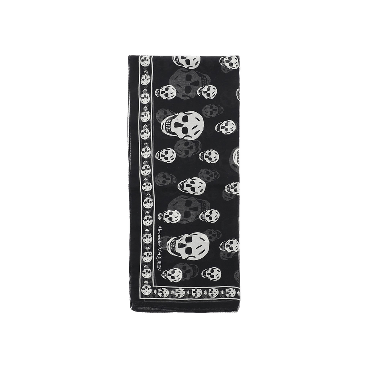 Alexander McQueen Skull Silk Scarf 'Black/White'