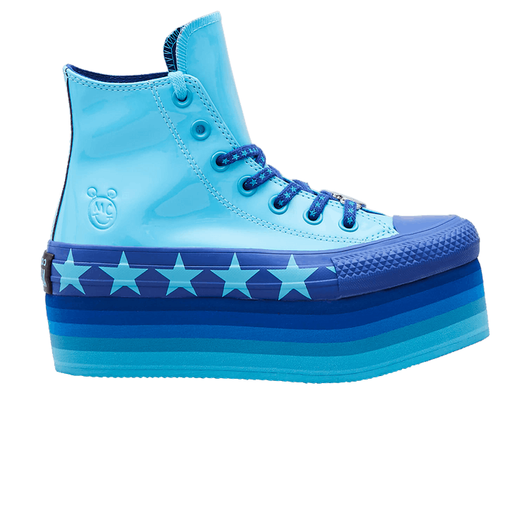 Miley Cyrus x Converse Wmns Chuck Taylor All Star Platform Faux Patent Hi 'Gnarly Blue'