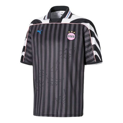 PUMA X KS JERSEY Stripe Splicing Short Sleeve polo Black