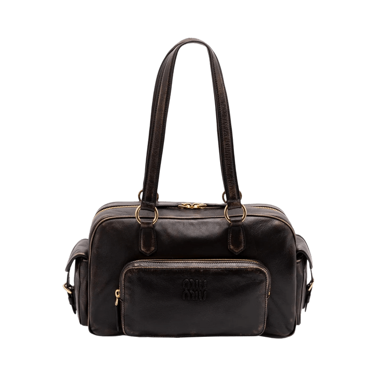 Miu Miu Nappa Old Pocket Bauletto 'Caffe'