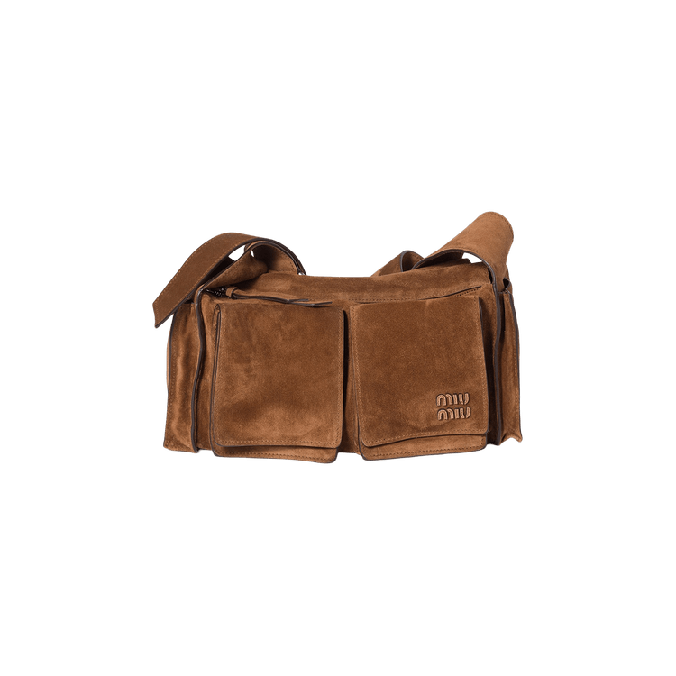 Miu Miu Utilitaire Suede Shoulder Bag 'Cacao'