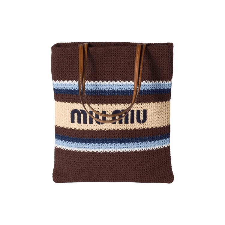Miu Miu Tessuto Stripes Bag 'Cacao Celeste'
