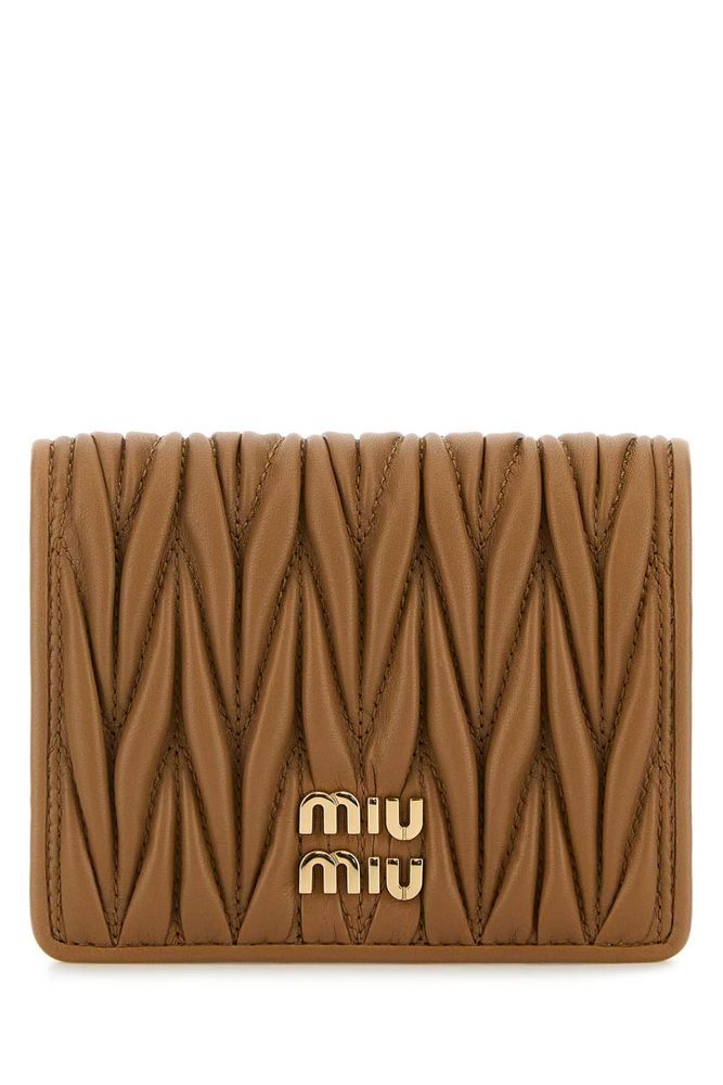 Miu Miu Logo-Lettering Matelassé Bi-Fold Wallet