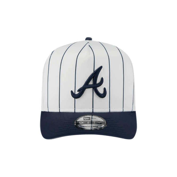 New Era Atlanta Braves Satin Pinstripe Snapback 'White/Navy'