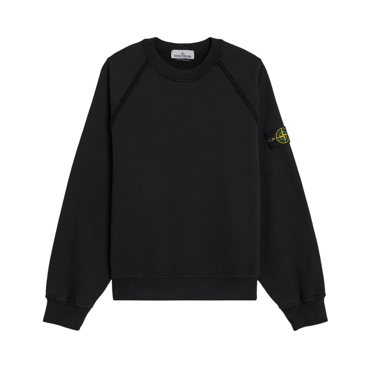 Stone Island Brushed Organic Cotton Fleece Sweatshirt 'Black'