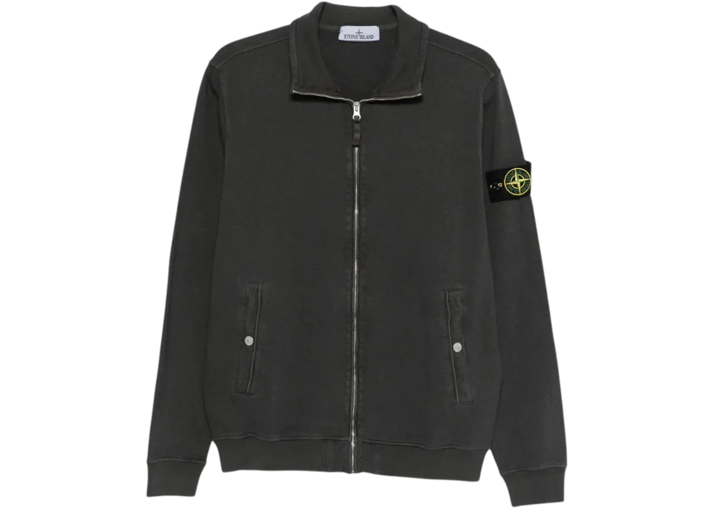 Stone Island Zip Up Cardigan Charcoal