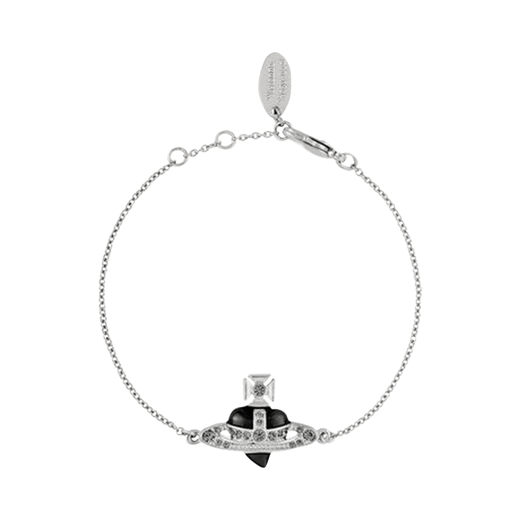 Vivienne Westwood New Diamante Heart Bracelet 'Crystal/Black'