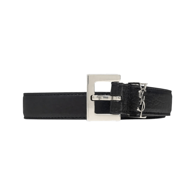 Saint Laurent Logo Plaque Buckled Belt 'Black'