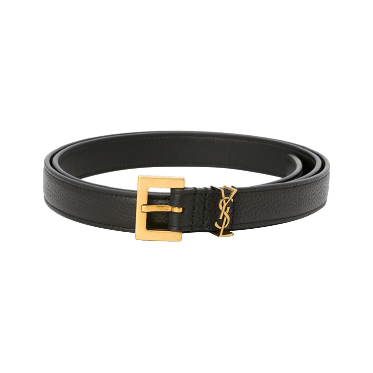 Saint Laurent Thin Logo Belt 'Black'