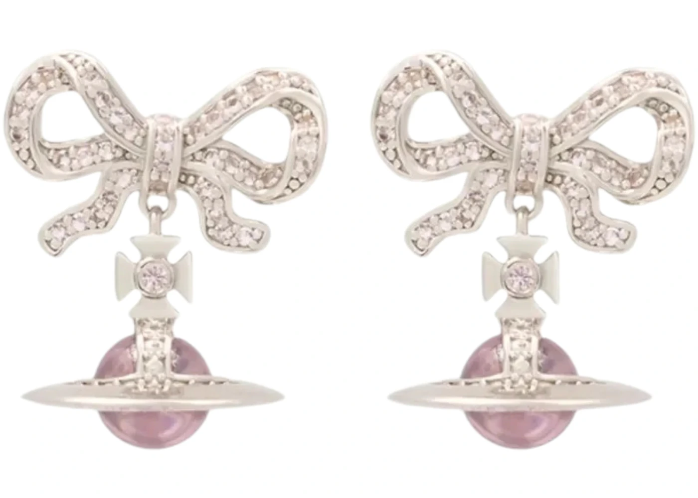 Vivienne Westwood Women's Octavie Earrings Platinum/Pink/Pink CZ
