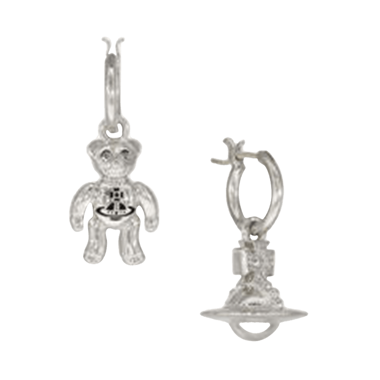 Vivienne Westwood Ruby Small Hoop Earrings 'Crystal/Black'