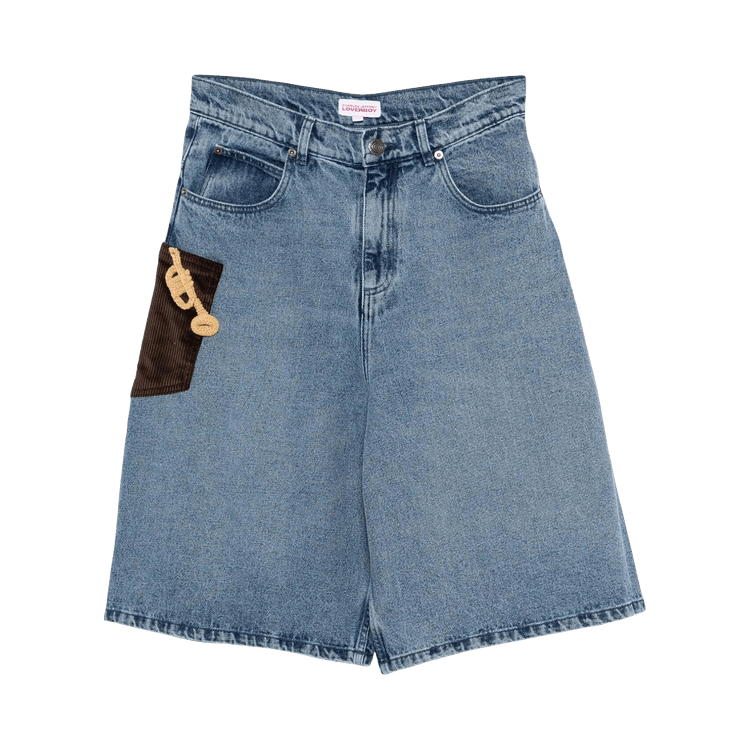 Charles Jeffrey Loverboy Crochet Trumpet Shorts 'Washed Denim'