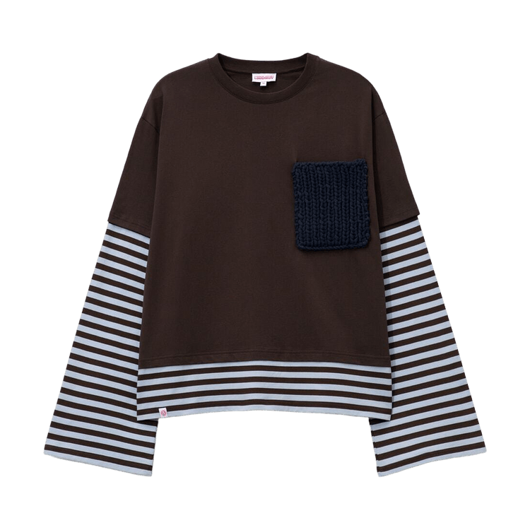 Charles Jeffrey Loverboy Long-Sleeve 2-In-1 Tee 'Brown Stripe'