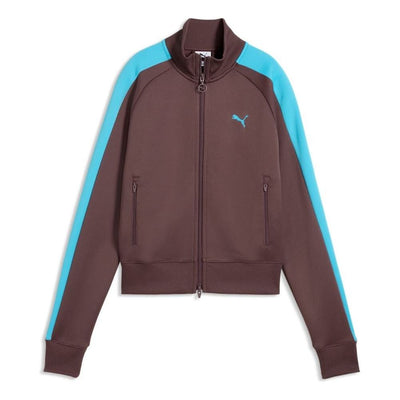 (WMNS) PUMA T7 Short Track Jacket 'Rich Cocoa LuminousFlat Blue'
