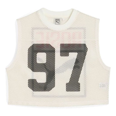 (WMNS) PUMA x Rose Relaxed Mesh Top 'Warm White'