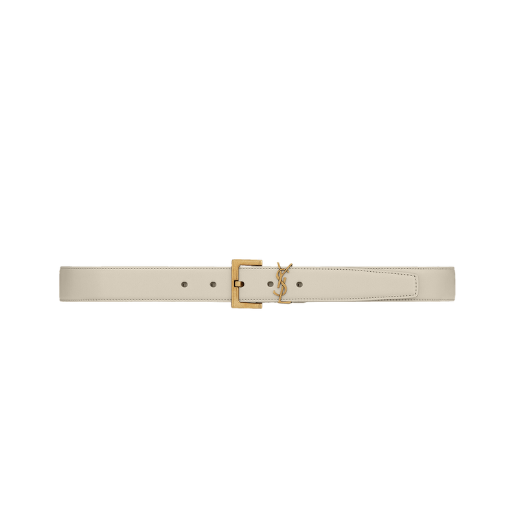 Saint Laurent Monogramme Belt With Square Buckle 'Crema Soft'