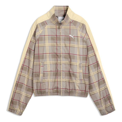 (WMNS) PUMA T7 Relaxed Tartan Jacket 'Mouse Gray'