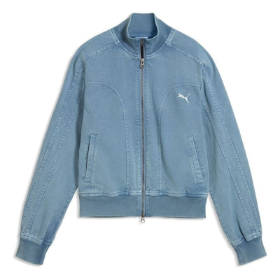 (WMNS) PUMA FUTURE.PUMA.ARCHIVE Washed Twill Short Jacket 'Cool Blue'