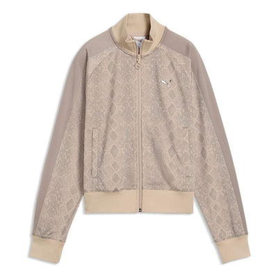 (WMNS) PUMA Snake Pack Printed Short T7 Track Jacket 'Mouse Gray'