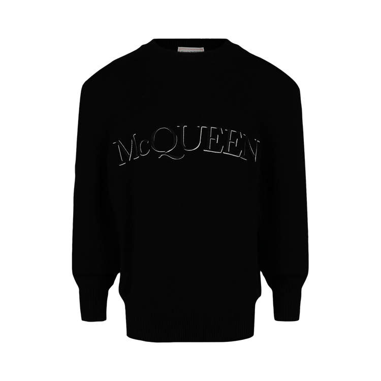 Alexander McQueen Logo Embroidered Sweater 'Black White'
