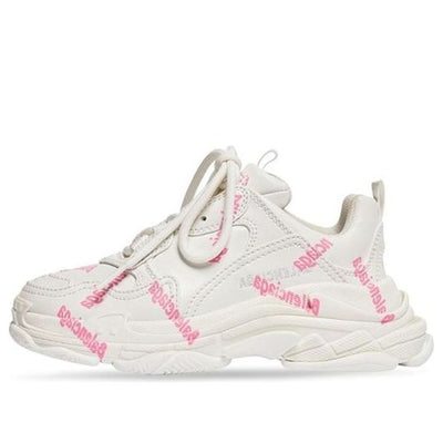 (PS) Balenciaga Triple S Logotype Sneaker 'White and Pink Technical Material'