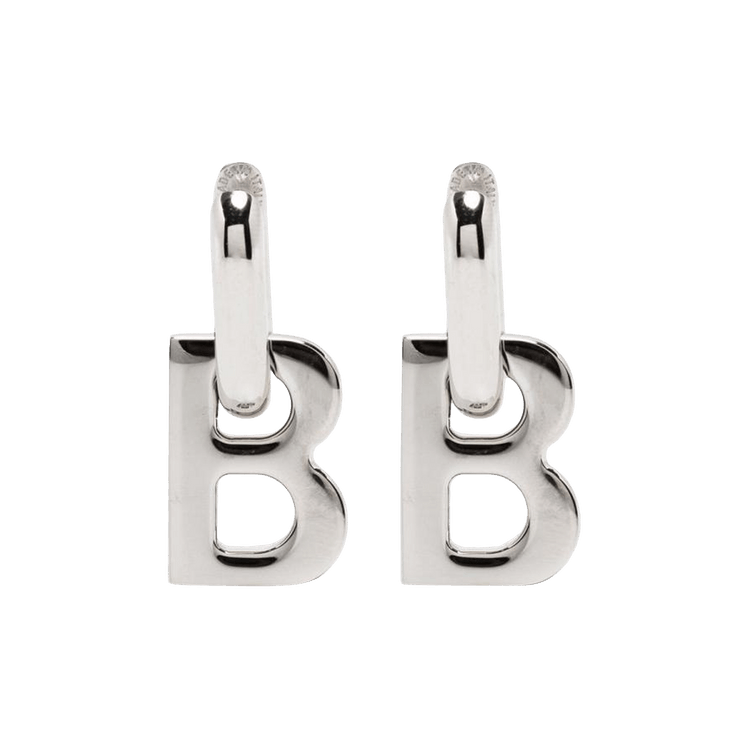 Balenciaga B Chain XS Earrings 'Shiny Silver'
