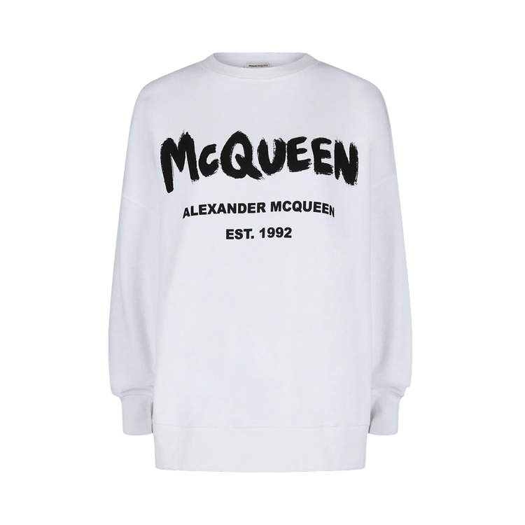 Alexander McQueen Graffiti Logo Sweatshirt 'White Black'