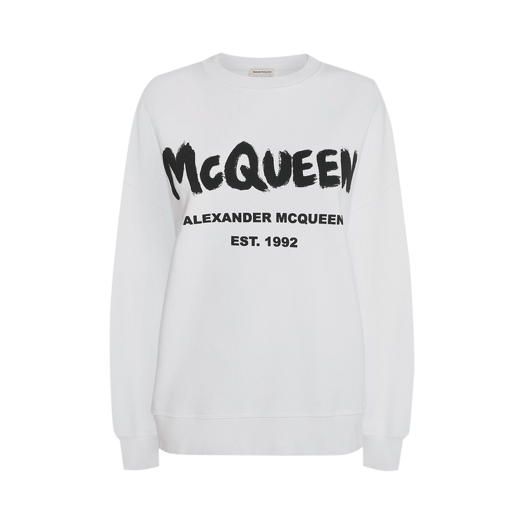 Alexander McQueen Graffiti Sweatshirt 'White/Black'
