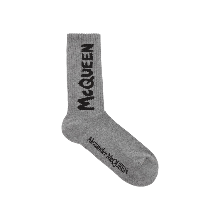 Alexander McQueen Graffiti Socks 'Graphite/Black'
